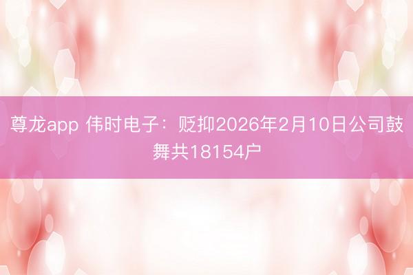 尊龙app 伟时电子:贬抑2026年2月10日公司鼓舞共18154户