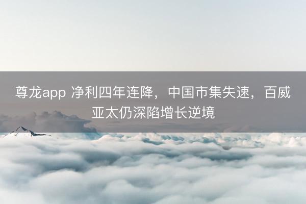 尊龙app 净利四年连降,中国市集失速,百威亚太仍深陷增长逆境