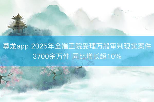 尊龙app 2025年全端正院受理万般审判现实案件3700余万件 同比增长超10%