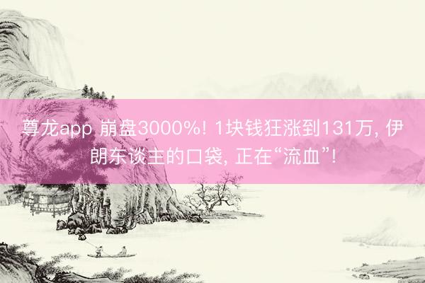 尊龙app 崩盘3000%! 1块钱狂涨到131万， 伊朗东谈主的口袋， 正在“流血”!