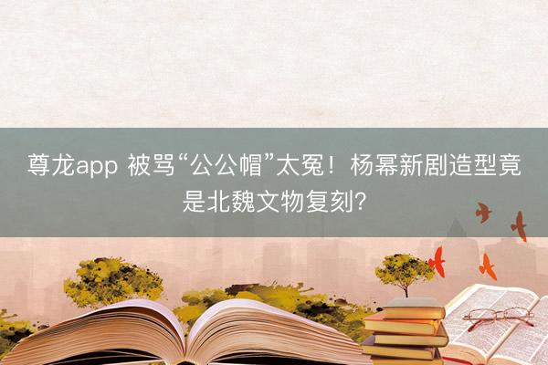尊龙app 被骂“公公帽”太冤！杨幂新剧造型竟是北魏文物复刻？