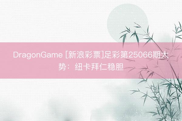 DragonGame [新浪彩票]足彩第25066期大势：纽卡拜仁稳胆