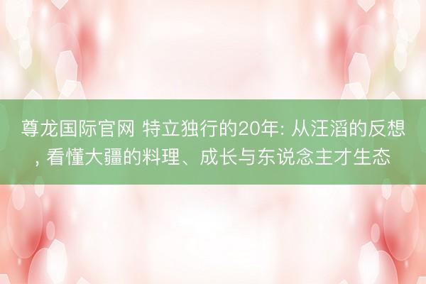 尊龙国际官网 特立独行的20年: 从汪滔的反想， 看懂大疆的料理、成长与东说念主才生态