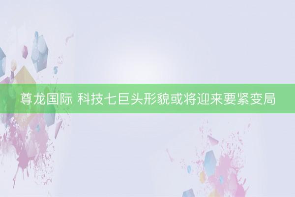 尊龙国际 科技七巨头形貌或将迎来要紧变局