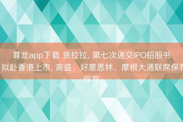尊龙app下载 货拉拉， 第七次递交IPO招股书， 拟赴香港上市， 高盛、好意思林、摩根大通联席保荐