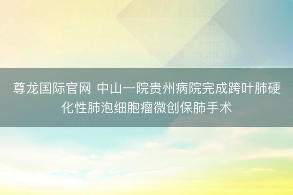 尊龙国际官网 中山一院贵州病院完成跨叶肺硬化性肺泡细胞瘤微创保肺手术