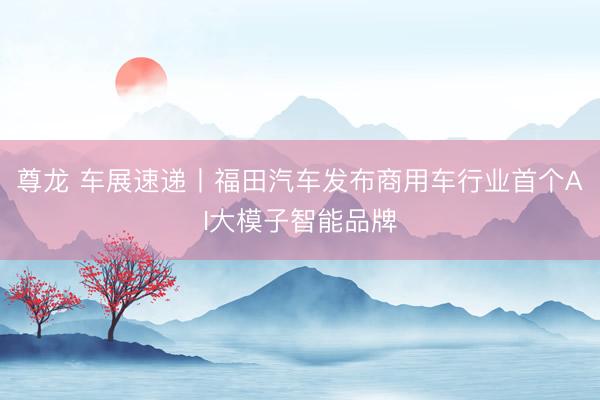 尊龙 车展速递丨福田汽车发布商用车行业首个AI大模子智能品牌